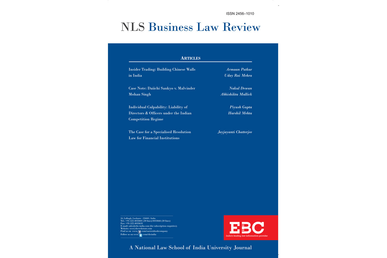 Latest Issue Of NLS Business Law Review Vol 4 2018 Now Published latest-issue-of-nls-business-law-review-vol-4-2018-now-published