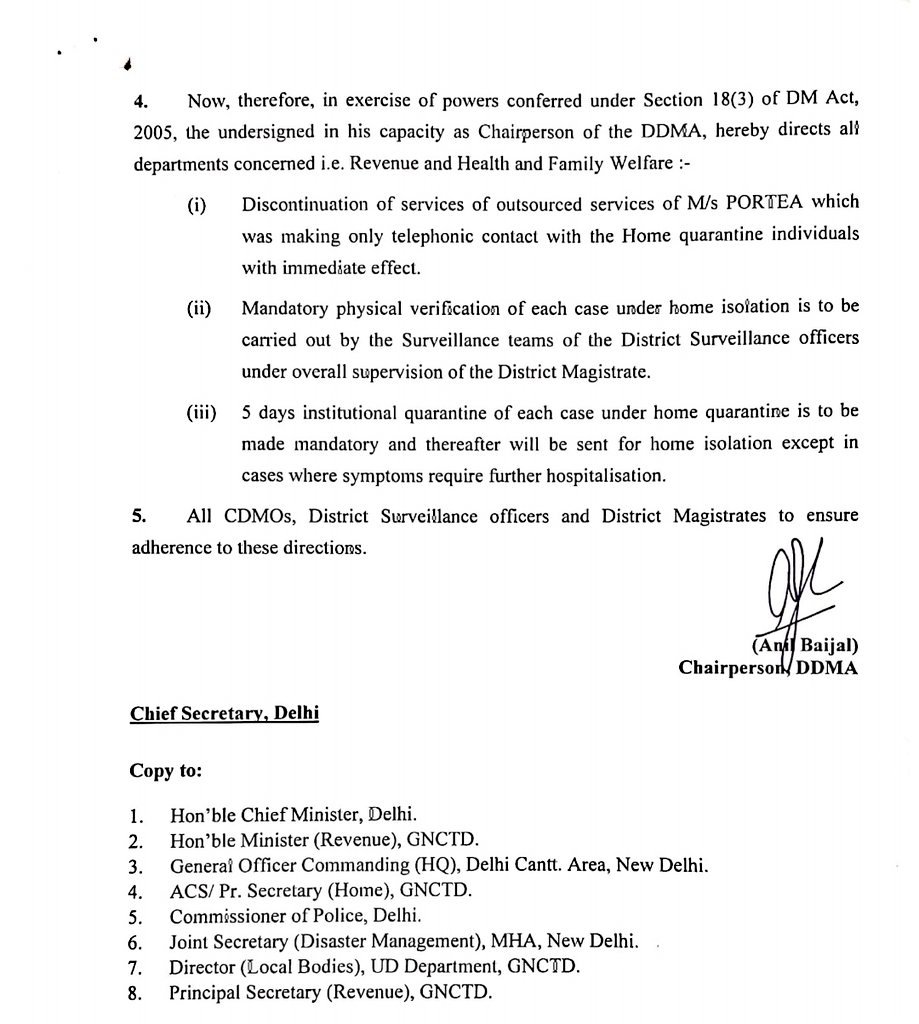 COVID19 LG of Delhi directs 5 days institutional quarantine of each