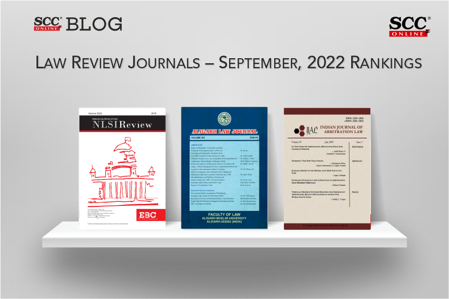 SCC Online Law Review Rankings [September’ 22] JILS makes an entry back