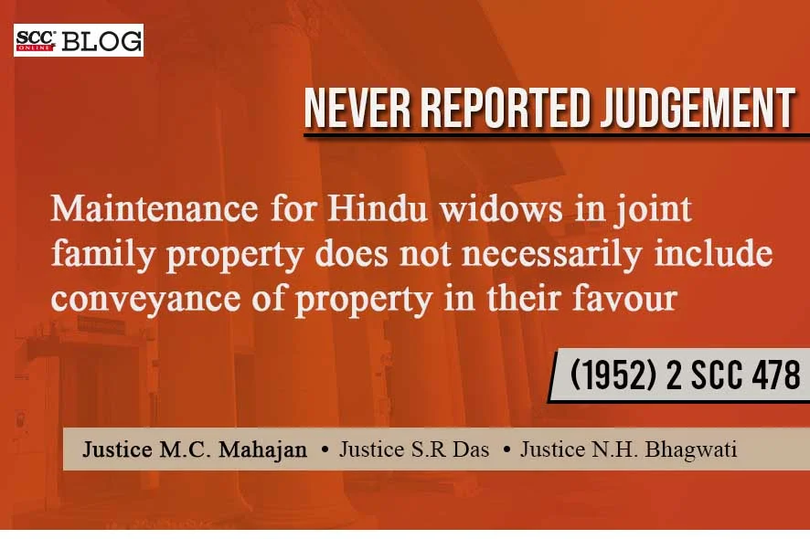 maintenance Hindu widows joint family property
