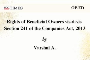 Rights of Beneficial Owners