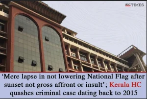 not lowering National Flag after sunset