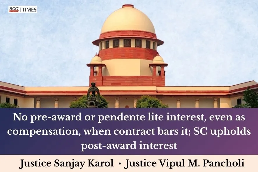 Contractual bar on Pre-Award Interest