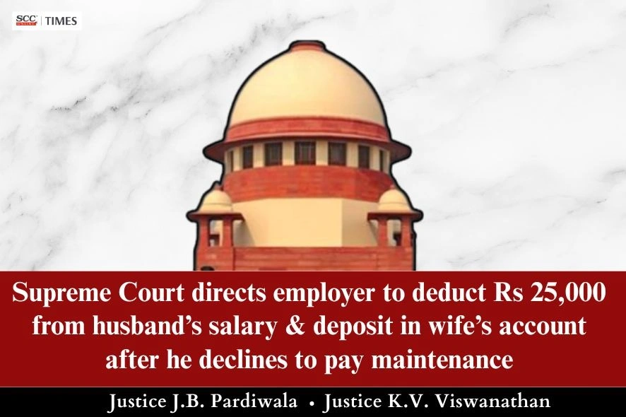 deduct wife's maintenance from husband's salary