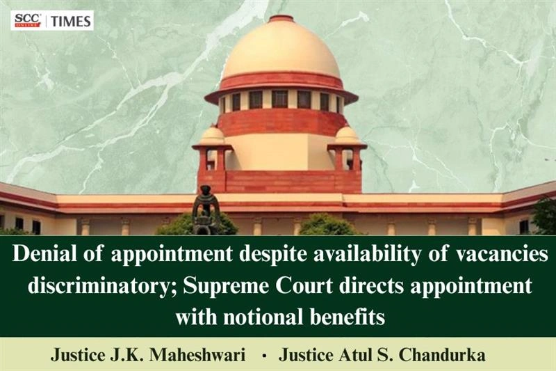 Denial of appointment despite vacancies